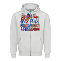 Dove Grey flip flops fireworks and freedom Zipper Hoodie - Zillion Design Studio