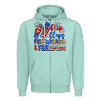 Seafoam flip flops fireworks and freedom Zipper Hoodie - Zillion Design Studio