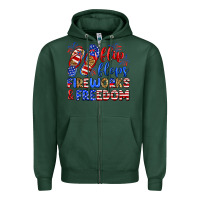 Sports Green flip flops fireworks and freedom Zipper Hoodie - Zillion Design Studio