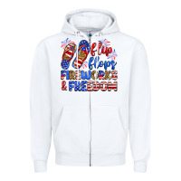 White flip flops fireworks and freedom Zipper Hoodie - Zillion Design Studio