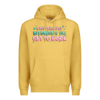Antique Gold get to work Premium Hoodie - MaliasSmallBusiness