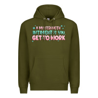 Army Green get to work Premium Hoodie - MaliasSmallBusiness