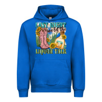 Cobalt last night we let the liquar talk Urban Hoodie - NancyCooperArtShop