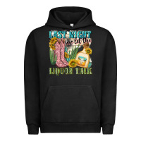 Pigment Black last night we let the liquar talk Urban Hoodie - NancyCooperArtShop