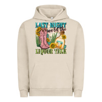 Pigment French Oak last night we let the liquar talk Urban Hoodie - NancyCooperArtShop