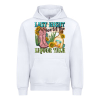 White last night we let the liquar talk Urban Hoodie - NancyCooperArtShop
