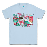Dusty Blue nurse coffee cups Classic Tee - texasbilliewilder