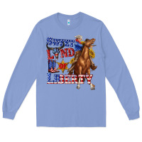 Colony Blue western sweet land of liberty 4th july billie wilder Long Sleeve Tee - texasbilliewilder