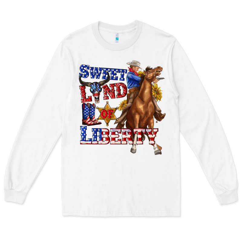 Western Sweet Land Of Liberty 4th July Billie Wilder Long Sleeve Tee by texasbilliewilder | Teevron