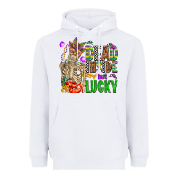 White mardi gras dead inside but lucky  with skeleton Heavyweight Hoodie - AdoDesignShop
