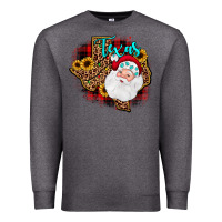 Charcoal Heather santa texas map Premium Sweatshirt - JahusDesignShop