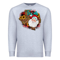 Heather Grey santa texas map Premium Sweatshirt - JahusDesignShop