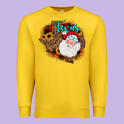 Santa Texas Map Premium Sweatshirt Designed By Jahusdesignshop