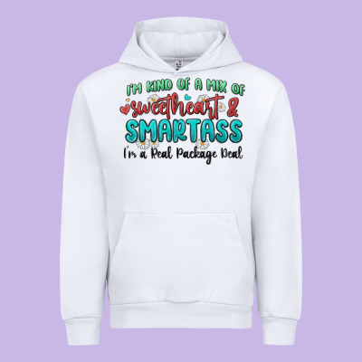 Im  Kind Of A Mix Of Sweetheart And Smartass Urban Hoodie Designed By Maliassmallbusiness
