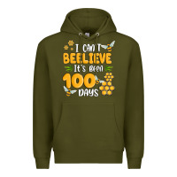 Army Green i cant beelieve its been 100 days Premium Hoodie - MaliasSmallBusiness