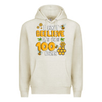Oatmeal Heather i cant beelieve its been 100 days Premium Hoodie - MaliasSmallBusiness