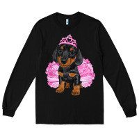 Black balerina dachshund with tutu Long Sleeve Tee - RanaPortraitStore