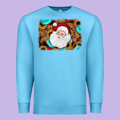 Santa Background Premium Sweatshirt Designed By Jahusdesignshop
