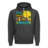 Charcoal Heather easy peasy lemon squezzy Zipper Hoodie - Zillion Design Studio