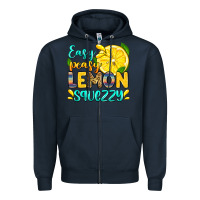 Navy easy peasy lemon squezzy Zipper Hoodie - Zillion Design Studio