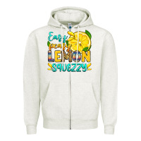 Oatmeal Heather easy peasy lemon squezzy Zipper Hoodie - Zillion Design Studio