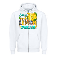 White easy peasy lemon squezzy Zipper Hoodie - Zillion Design Studio