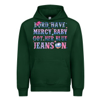 Forest Green lord have mercy baby got her blue jeans on Urban Hoodie - NancyCooperArtShop