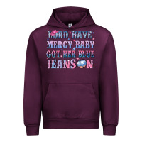 Mauve Wine lord have mercy baby got her blue jeans on Urban Hoodie - NancyCooperArtShop