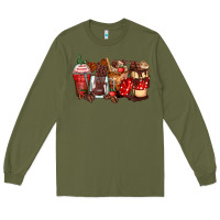 Army Green hot chocolate coffee cups Long Sleeve Tee - Zillion Design Studio