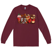 Burgundy hot chocolate coffee cups Long Sleeve Tee - Zillion Design Studio