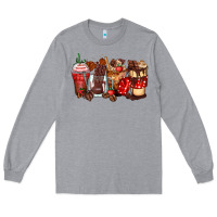 Heather Grey hot chocolate coffee cups Long Sleeve Tee - Zillion Design Studio