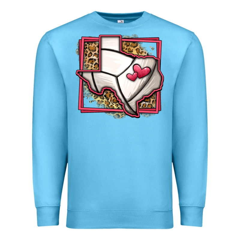 Leopard Volleyball Texas Map Premium Sweatshirt by Jasminsmagicworld | Teevron