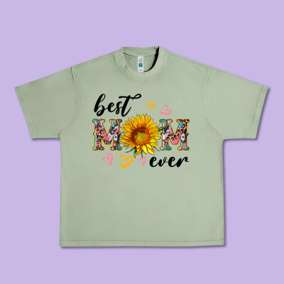 Best Mom Ever With Sunflower Urban Heavy Tee Designed By Artiststas