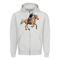 Dove Grey horse body with cowgirl Zipper Hoodie - RanaPortraitStore
