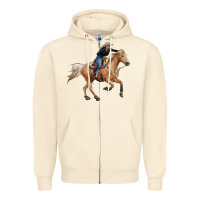 Sandshell horse body with cowgirl Zipper Hoodie - RanaPortraitStore