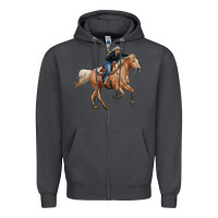 Smoke horse body with cowgirl Zipper Hoodie - RanaPortraitStore