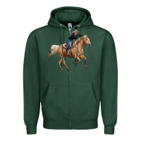 Sports Green horse body with cowgirl Zipper Hoodie - RanaPortraitStore