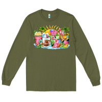 Army Green beach summer coffee cups Long Sleeve Tee - Zillion Design Studio