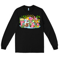 Black beach summer coffee cups Long Sleeve Tee - Zillion Design Studio