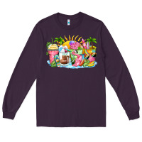 Plum beach summer coffee cups Long Sleeve Tee - Zillion Design Studio