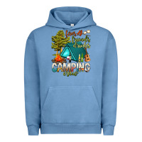 Pigment Pebble Blue fires friends drinks camping crew Urban Hoodie - NancyCooperArtShop
