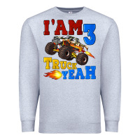 Heather Grey i'am three truck yeah Premium Sweatshirt - Artiststas