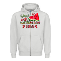 Dove Grey don't eat watermelon seeds Zipper Hoodie - Zillion Design Studio