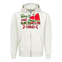Oatmeal Heather don't eat watermelon seeds Zipper Hoodie - Zillion Design Studio