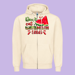Don't Eat Watermelon Seeds Zipper Hoodie Designed By Zillion Design Studio