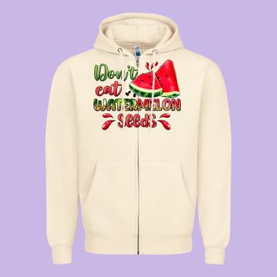 Don't Eat Watermelon Seeds Zipper Hoodie Designed By Zillion Design Studio
