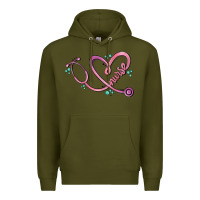 Army Green nurse heart Premium Hoodie - MaliasSmallBusiness