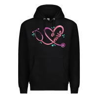 Black nurse heart Premium Hoodie - MaliasSmallBusiness