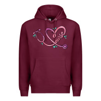 Burgundy nurse heart Premium Hoodie - MaliasSmallBusiness