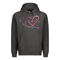 Charcoal Heather nurse heart Premium Hoodie - MaliasSmallBusiness